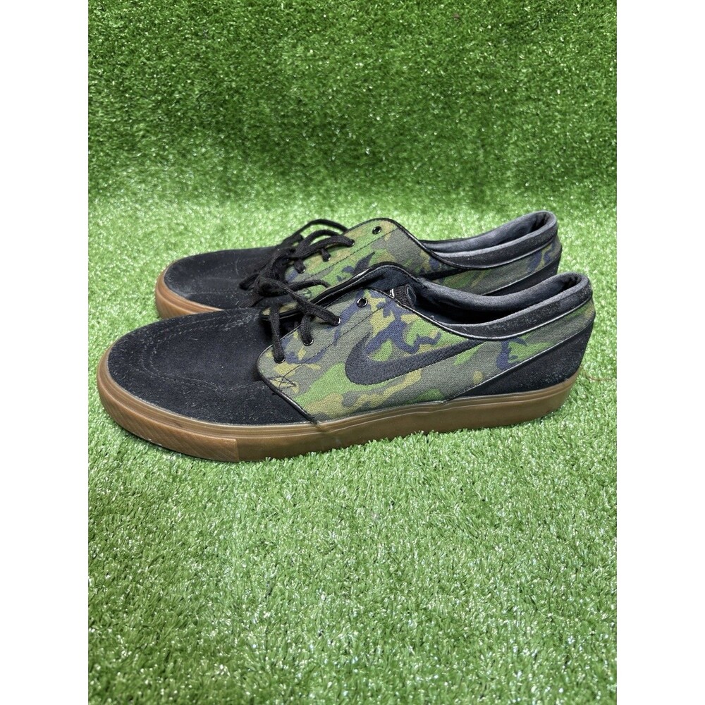Nike SB Stefan Janoski Iguana Jungle Camo Black Suede Gum Size 12 Skate Shoes